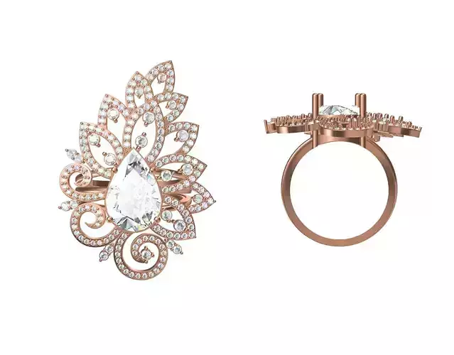 Women Wedding Engagement Ring STL JCD Details