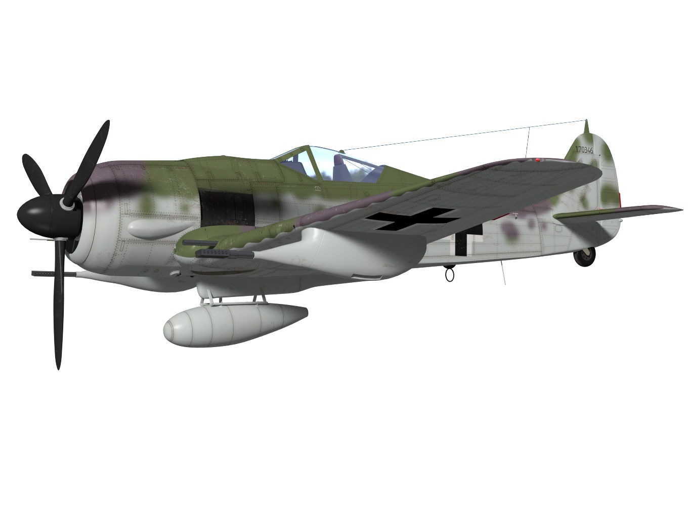 Focke Wulf Fw190 F8 R3 3D model_2