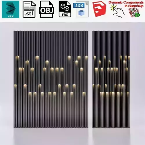 Wall decorative light 3d panel 3D model