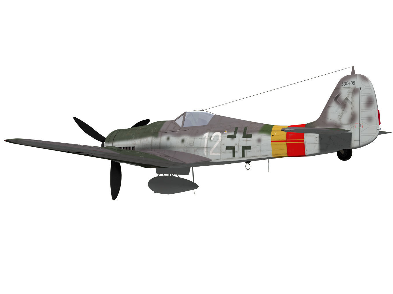 Focke Wulf Fw190 D9 3D model_4