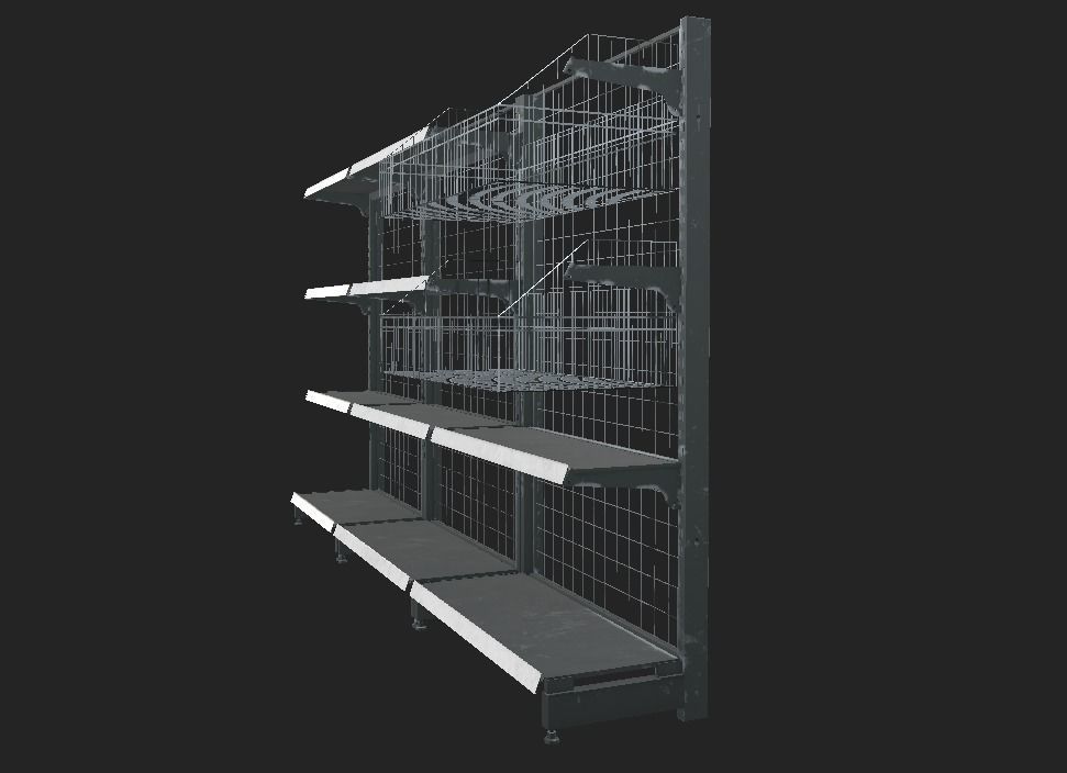 Shelf for Grocery Low-poly 3D model_4