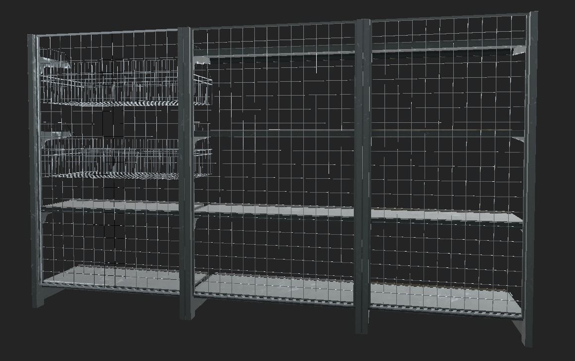 Shelf for Grocery Low-poly 3D model_3