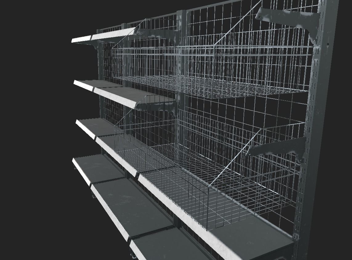 Shelf for Grocery Low-poly 3D model_2