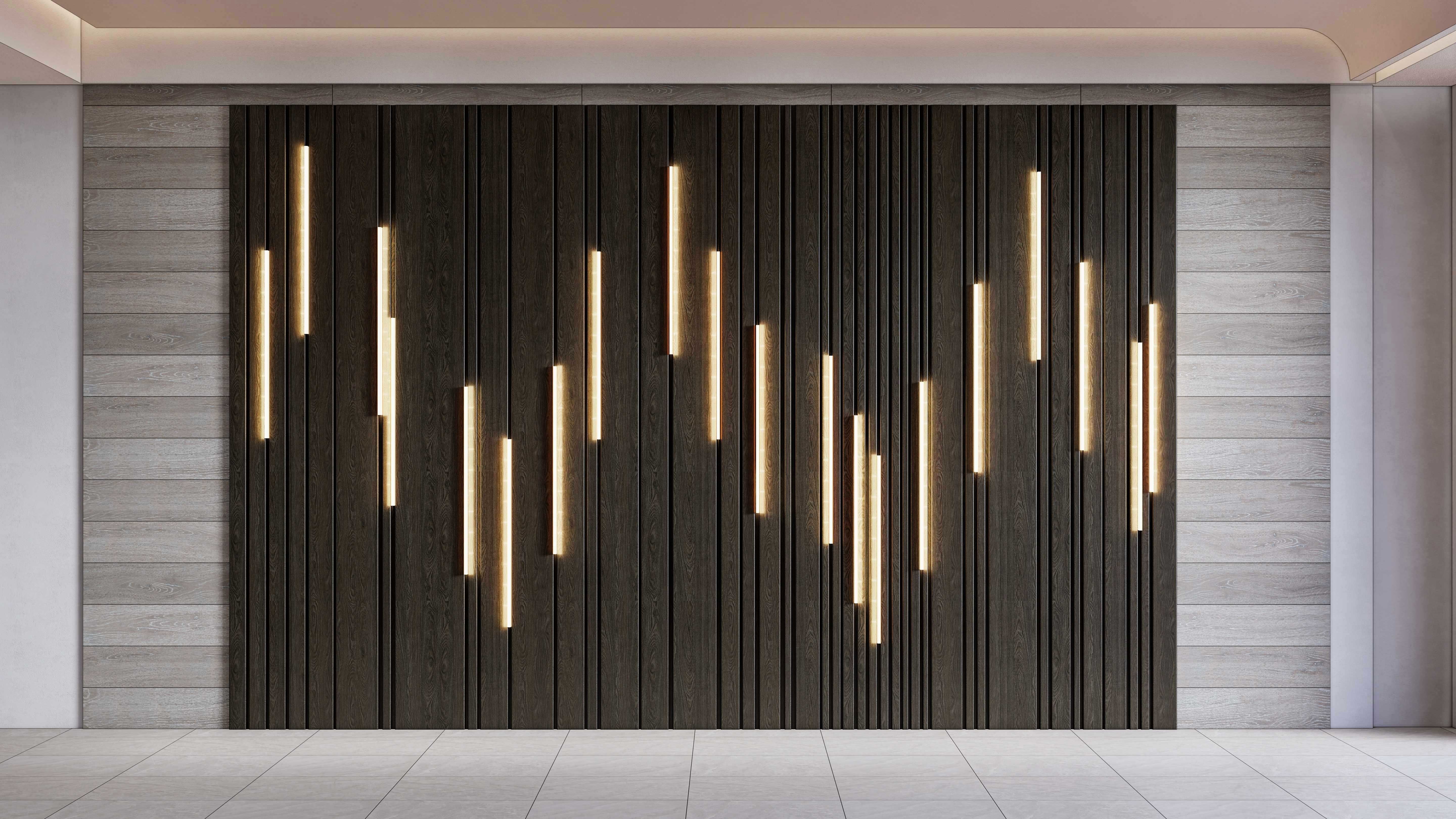 Wall decorative panel light Dynamic model Pre-Inst lighting 3D model_7