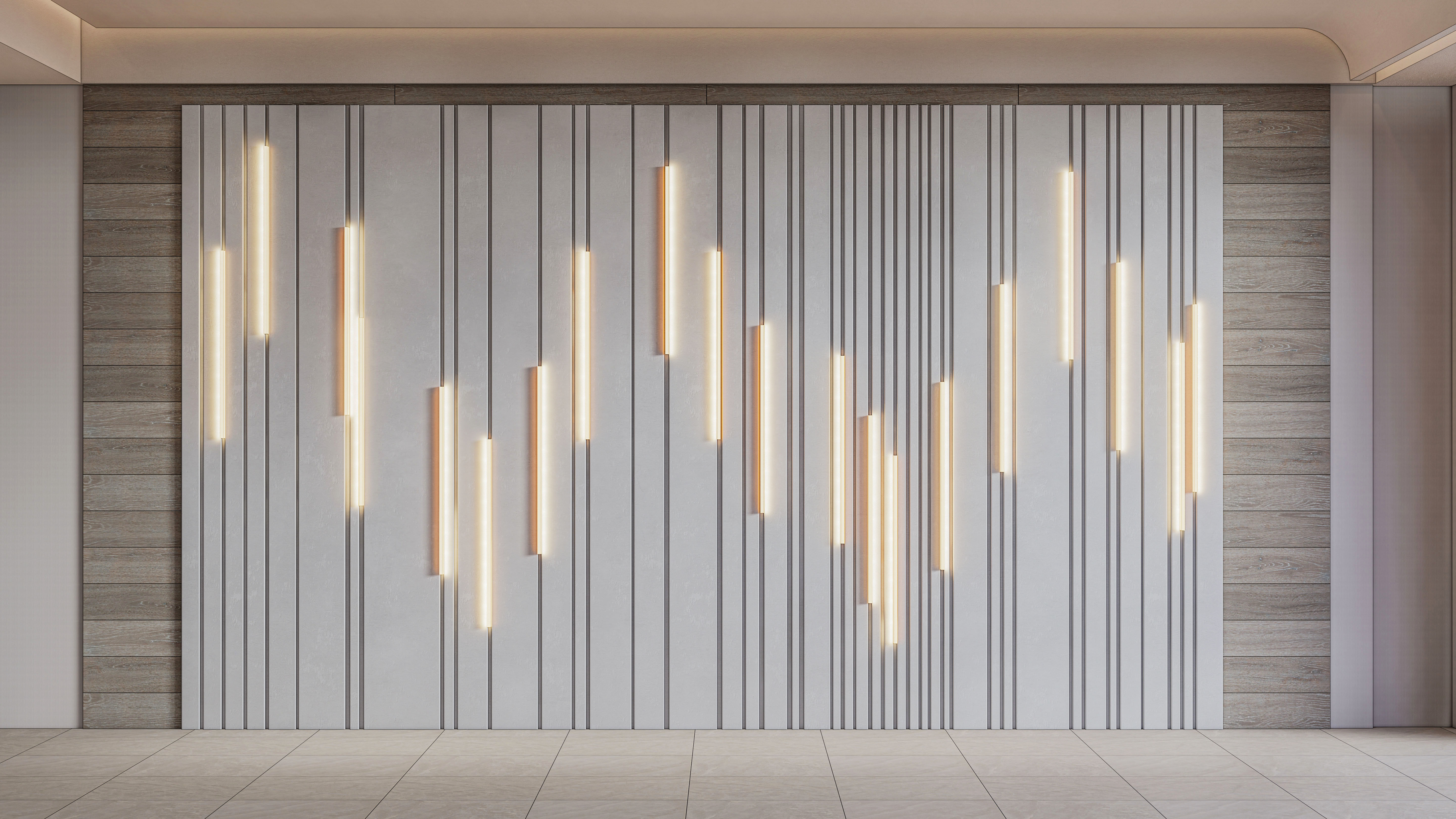 Wall decorative panel light Dynamic model Pre-Inst lighting 3D model_8