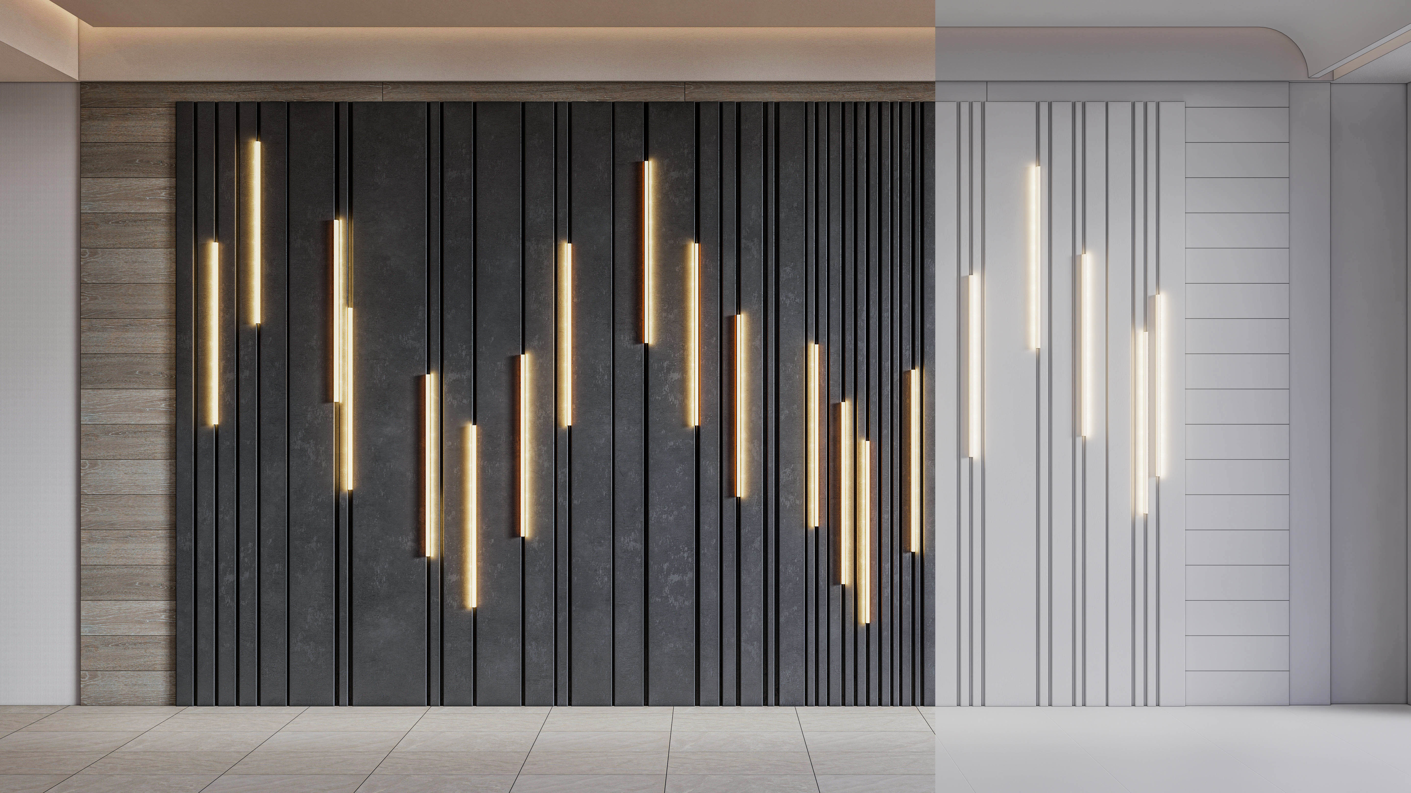 Wall decorative panel light Dynamic model Pre-Inst lighting 3D model_11