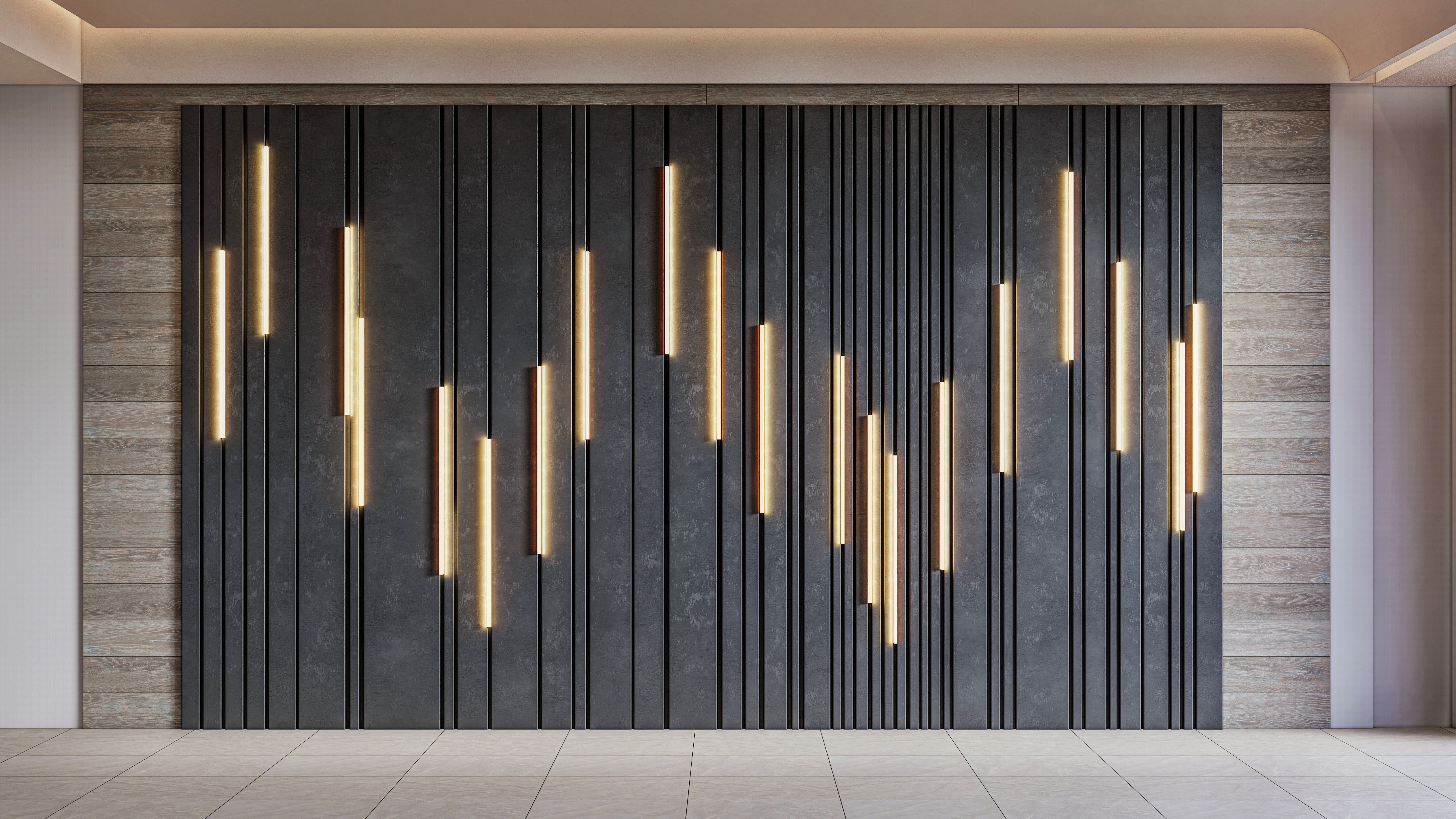 Wall decorative panel light Dynamic model Pre-Inst lighting 3D model_10