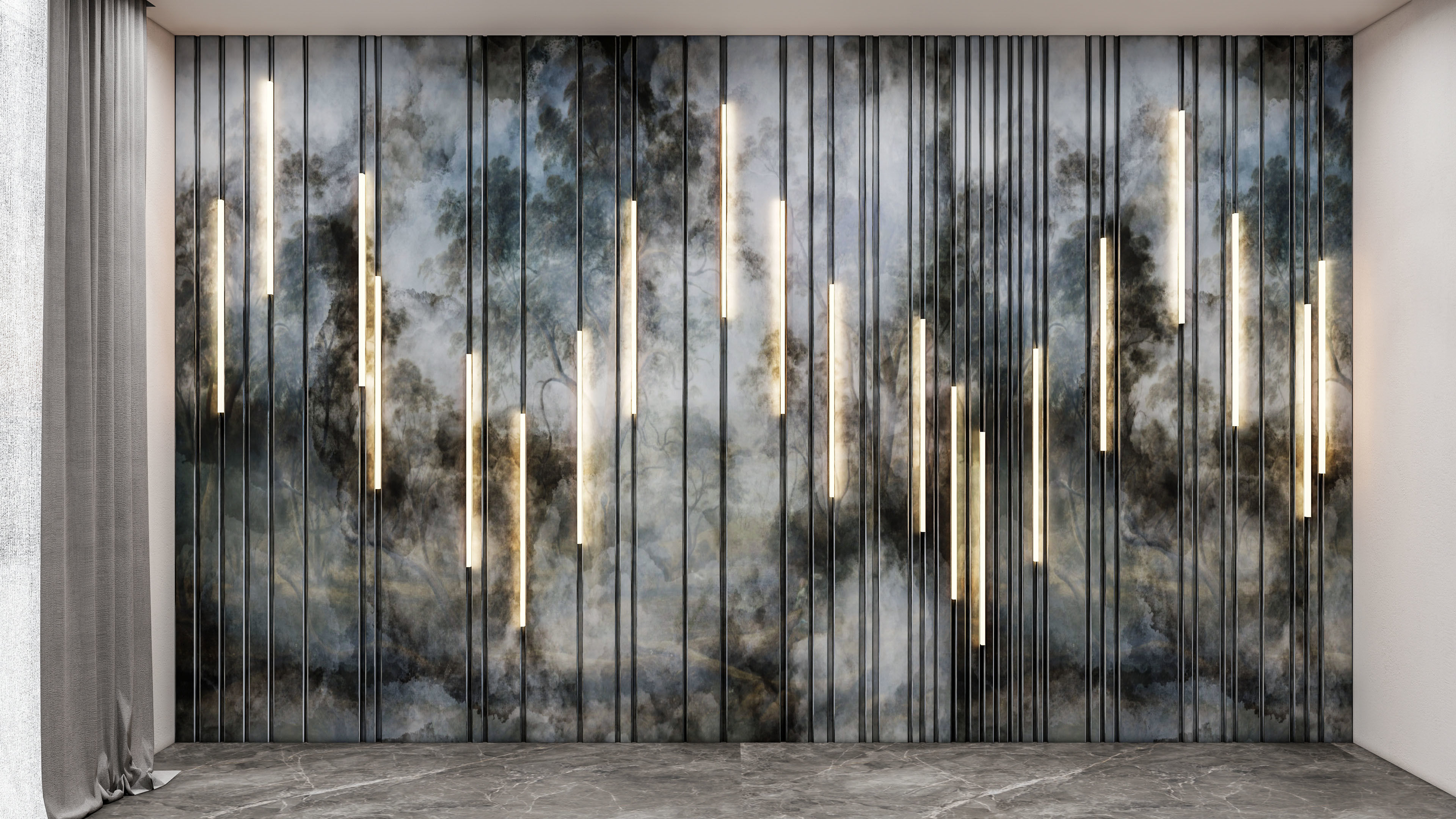 Wall decorative panel light Dynamic model Pre-Inst lighting 3D model_22