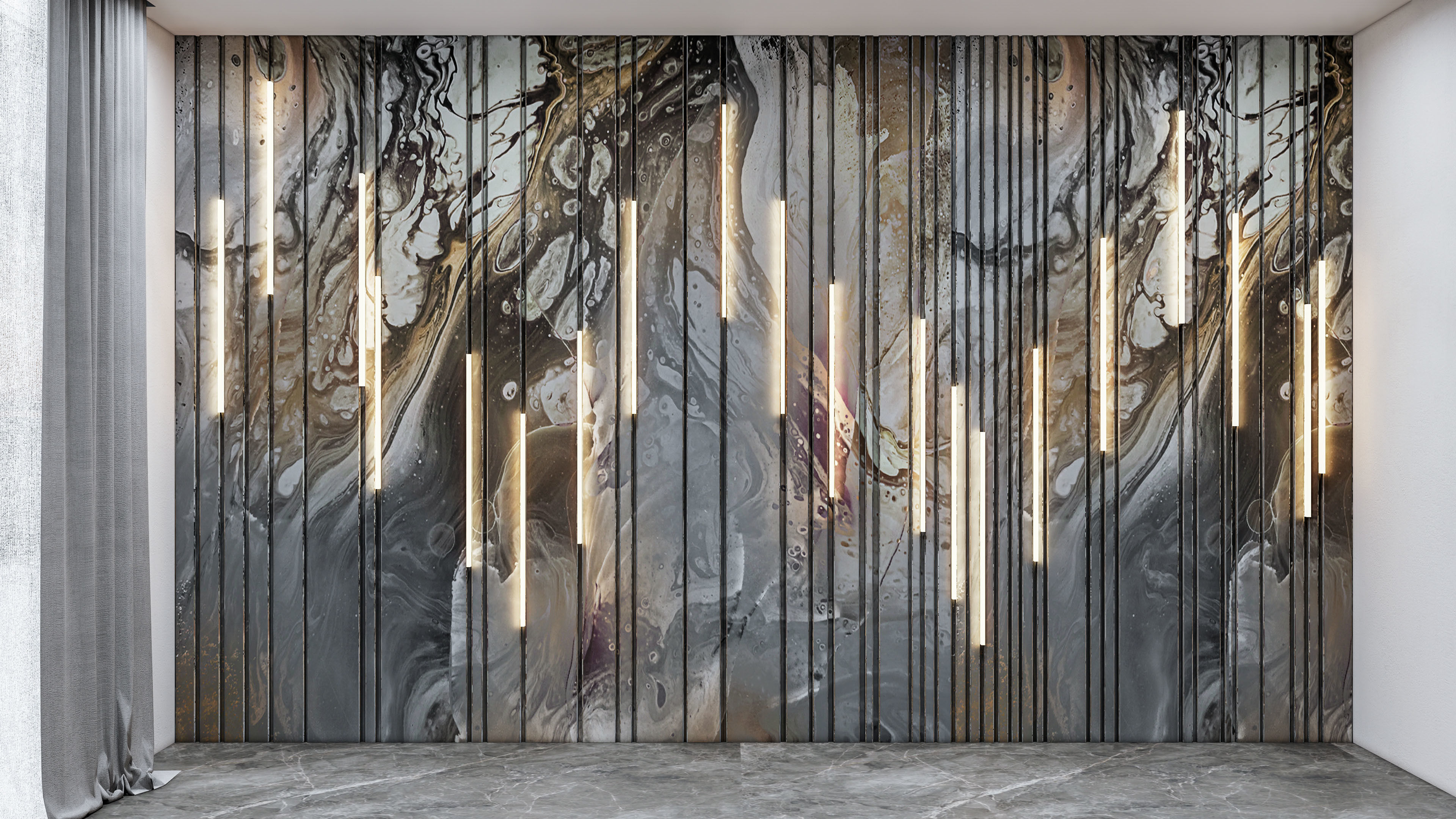 Wall decorative panel light Dynamic model Pre-Inst lighting 3D model_25