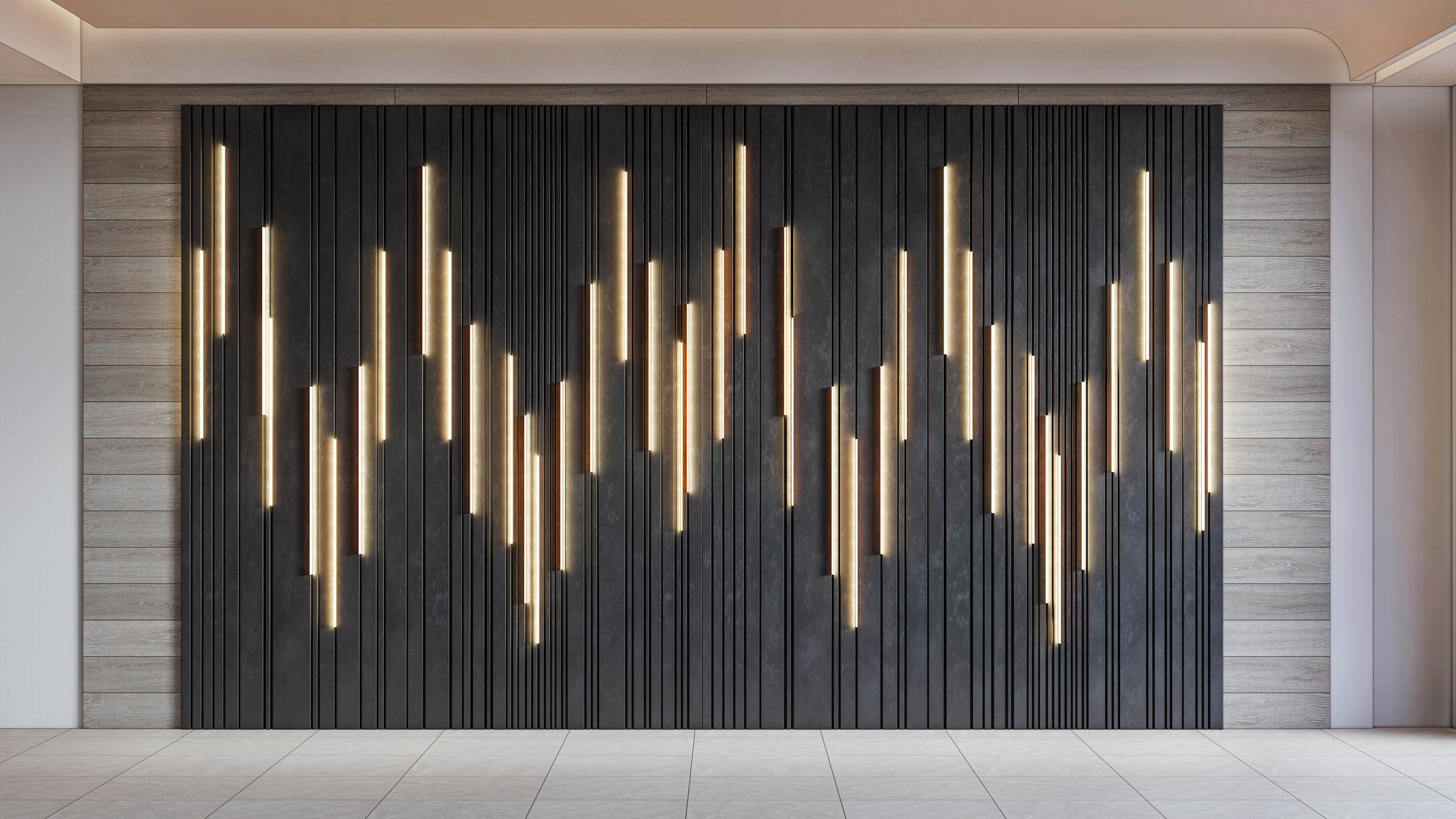 Wall decorative panel light Dynamic model Pre-Inst lighting 3D model_13