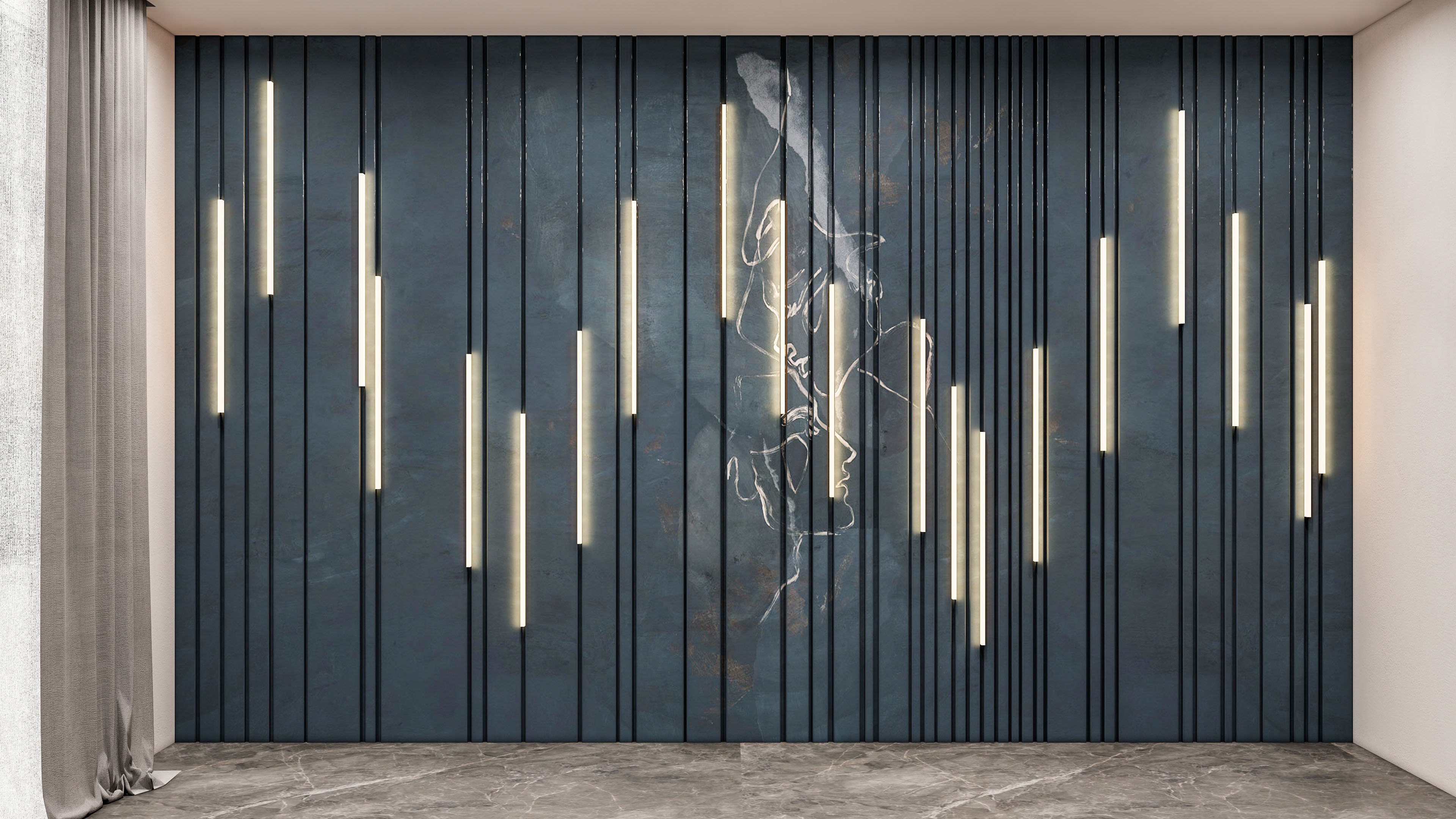 Wall decorative panel light Dynamic model Pre-Inst lighting 3D model_24