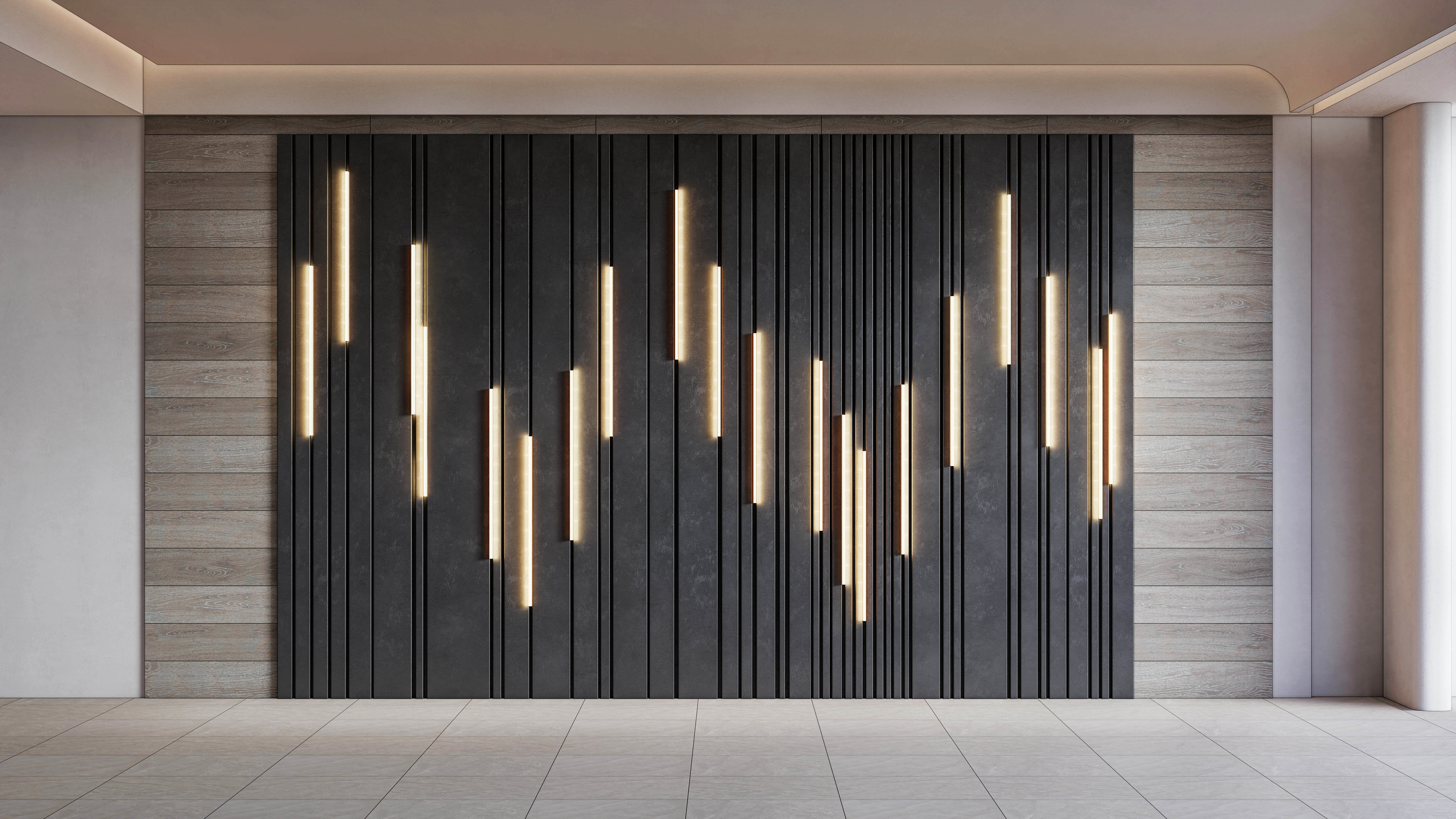 Wall decorative panel light Dynamic model Pre-Inst lighting 3D model_3