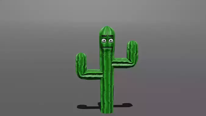 3D Cactus character Low-poly 3D model
