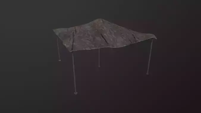 Military Net Tent 3D Model Low-poly 3D model