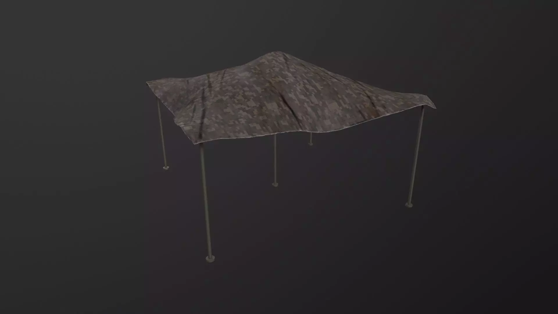 Military Net Tent 3D Model Low-poly 3D model_0