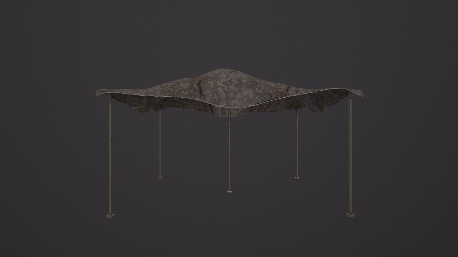 Military Net Tent 3D Model Low-poly 3D model_2