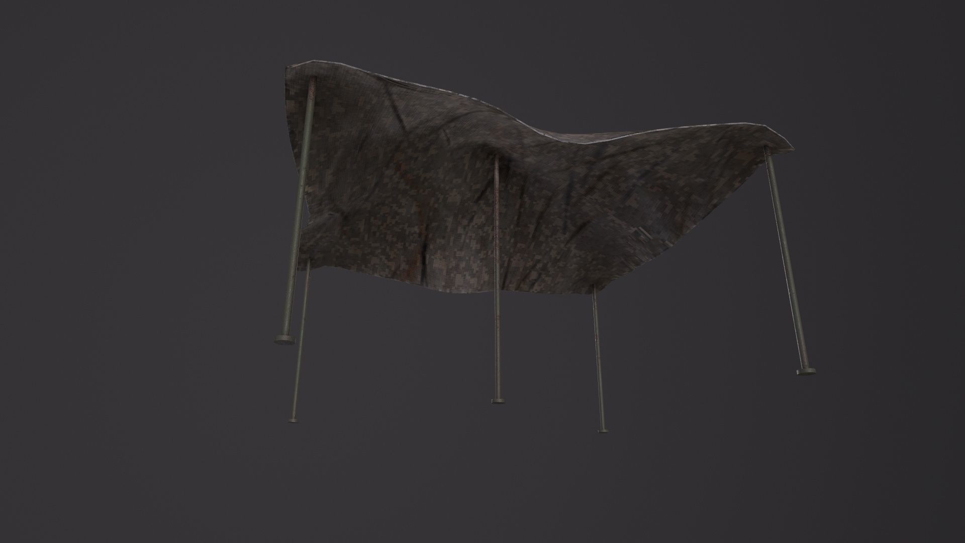 Military Net Tent 3D Model Low-poly 3D model_3