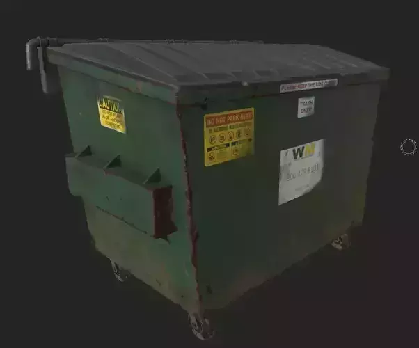 PBR Dumpster mid poly weathered VR and Game model