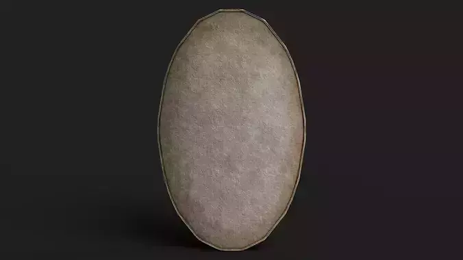 Slavic ellipse leather shield-base Low-poly 3D model