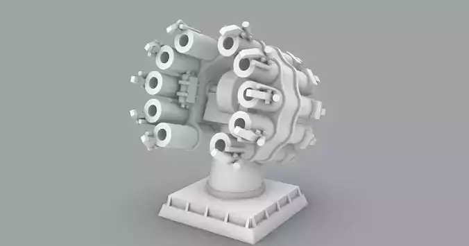 RBU-6000 Smerch-2 Low-poly 3D model