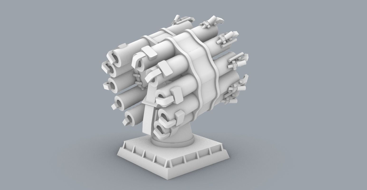 RBU-6000 Smerch-2 Low-poly 3D model_2