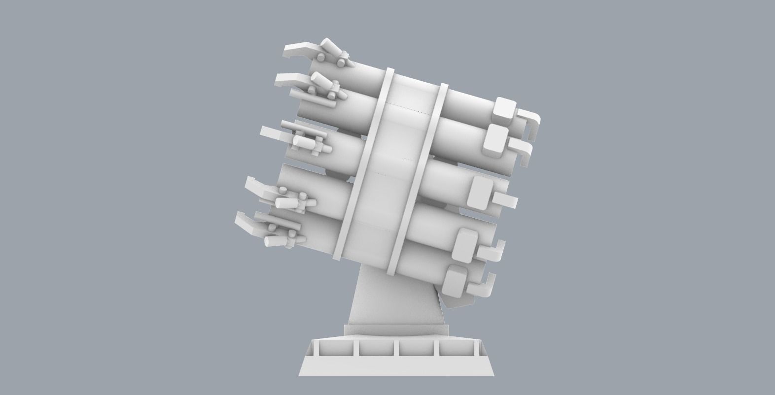 RBU-6000 Smerch-2 Low-poly 3D model_10