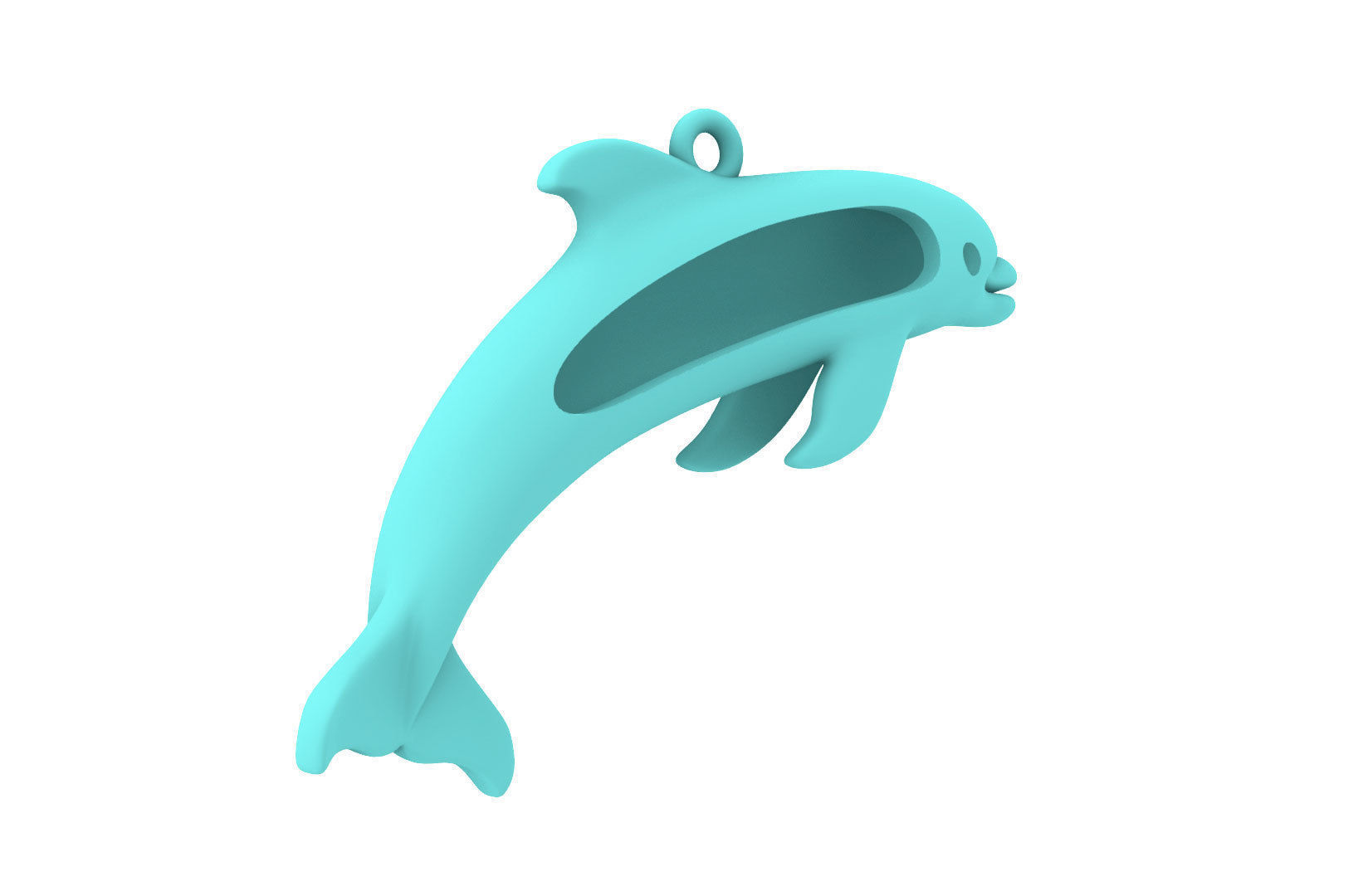 Sealives - Single Dolphin Pendant -  Style-2 - Charm 3D print model_14