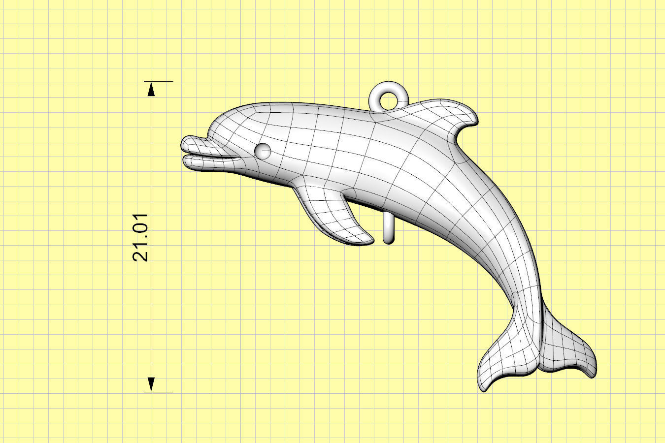 Sealives - Single Dolphin Pendant -  Style-2 - Charm 3D print model_15