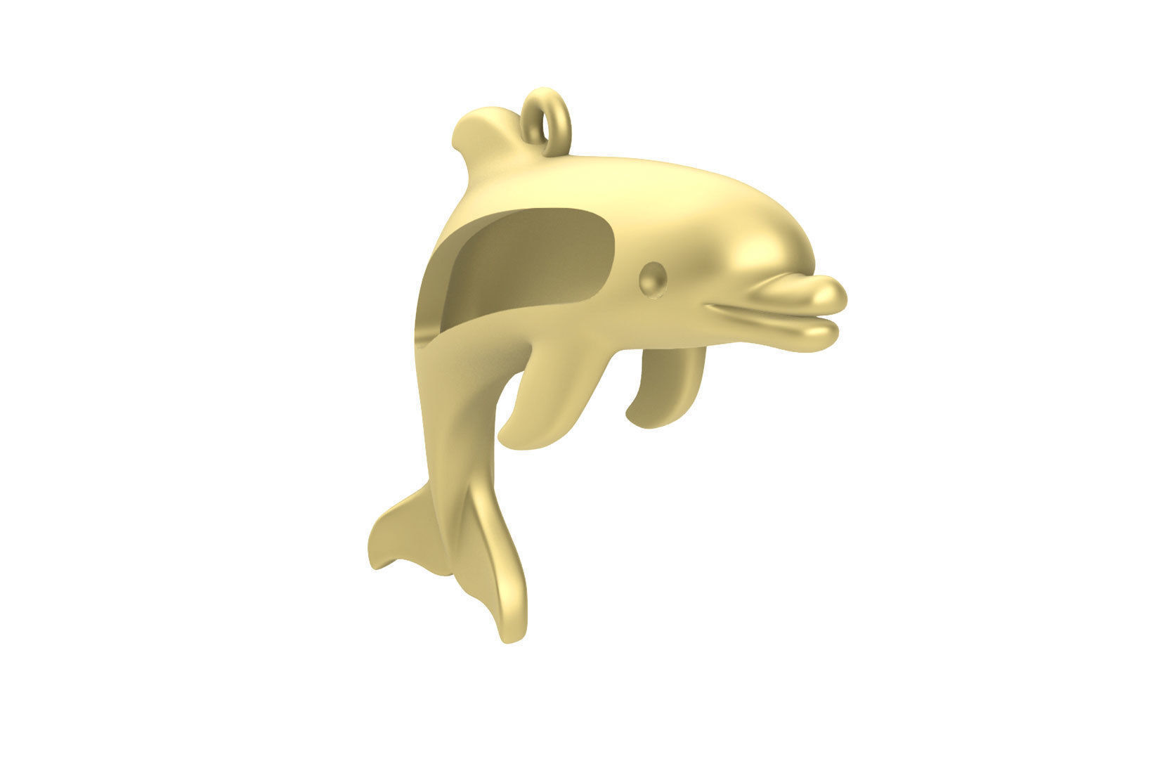 Sealives - Single Dolphin Pendant -  Style-2 - Charm 3D print model_10