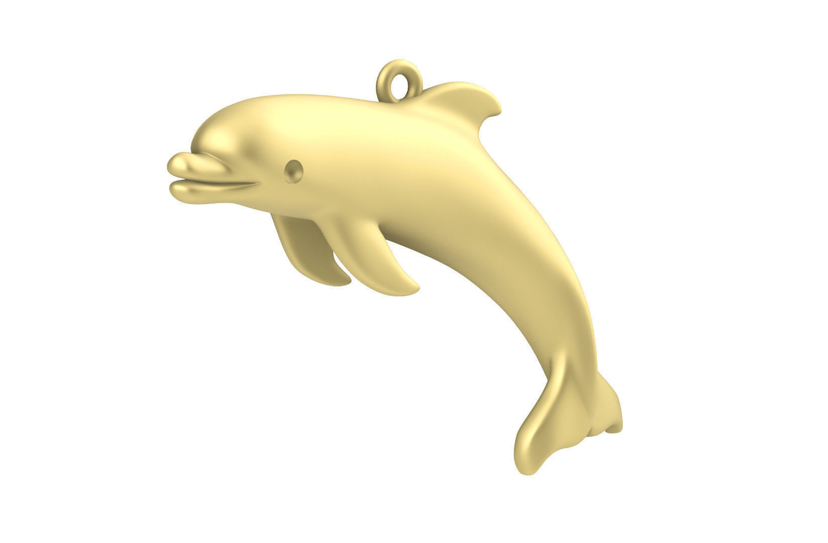 Sealives - Single Dolphin Pendant -  Style-2 - Charm 3D print model_6