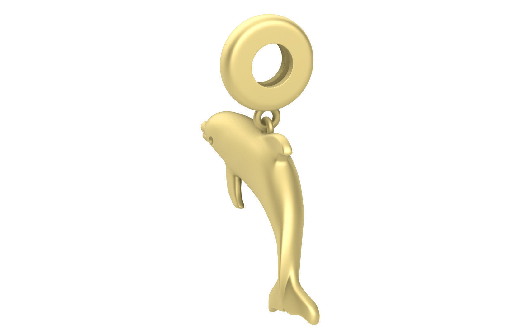Sealives - Single Dolphin Pendant -  Style-2 - Charm 3D print model_4