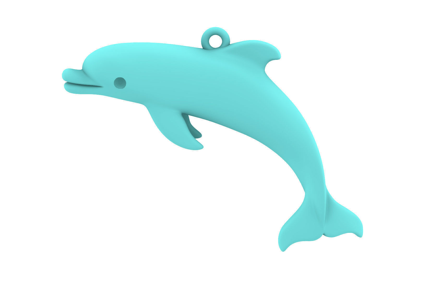 Sealives - Single Dolphin Pendant -  Style-2 - Charm 3D print model_11
