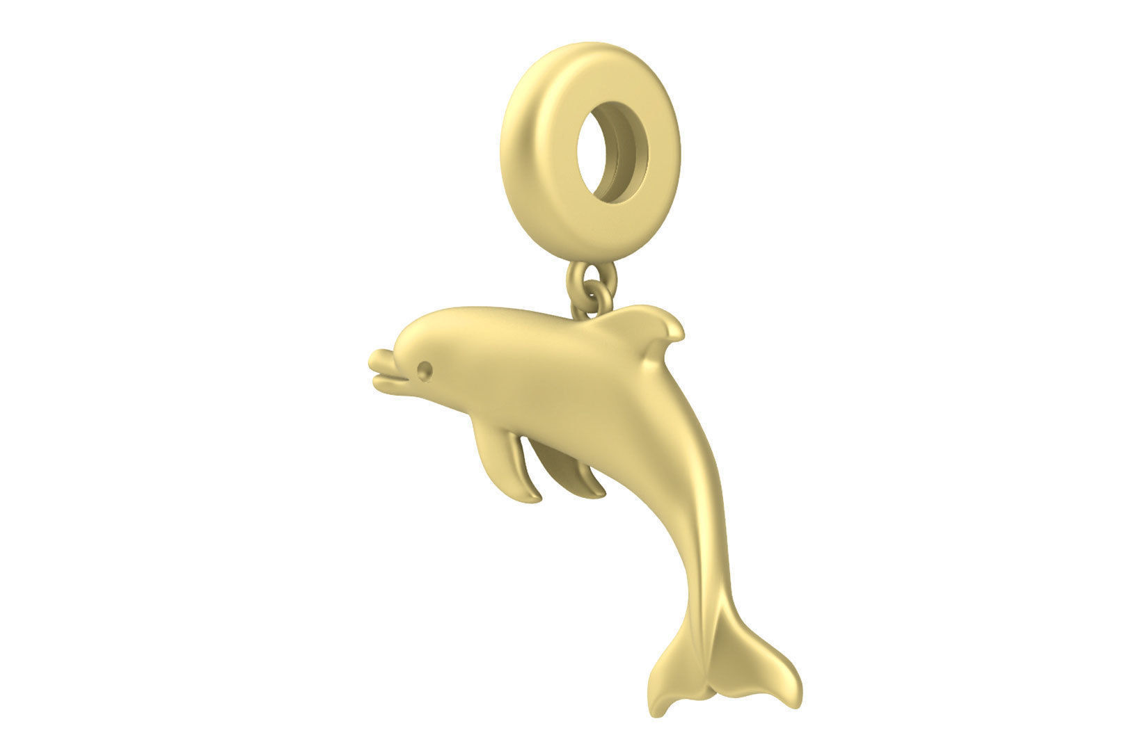 Sealives - Single Dolphin Pendant -  Style-2 - Charm 3D print model_3