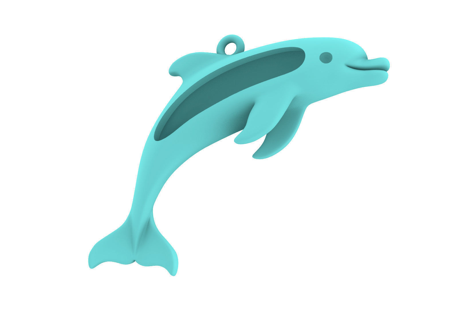 Sealives - Single Dolphin Pendant -  Style-2 - Charm 3D print model_13