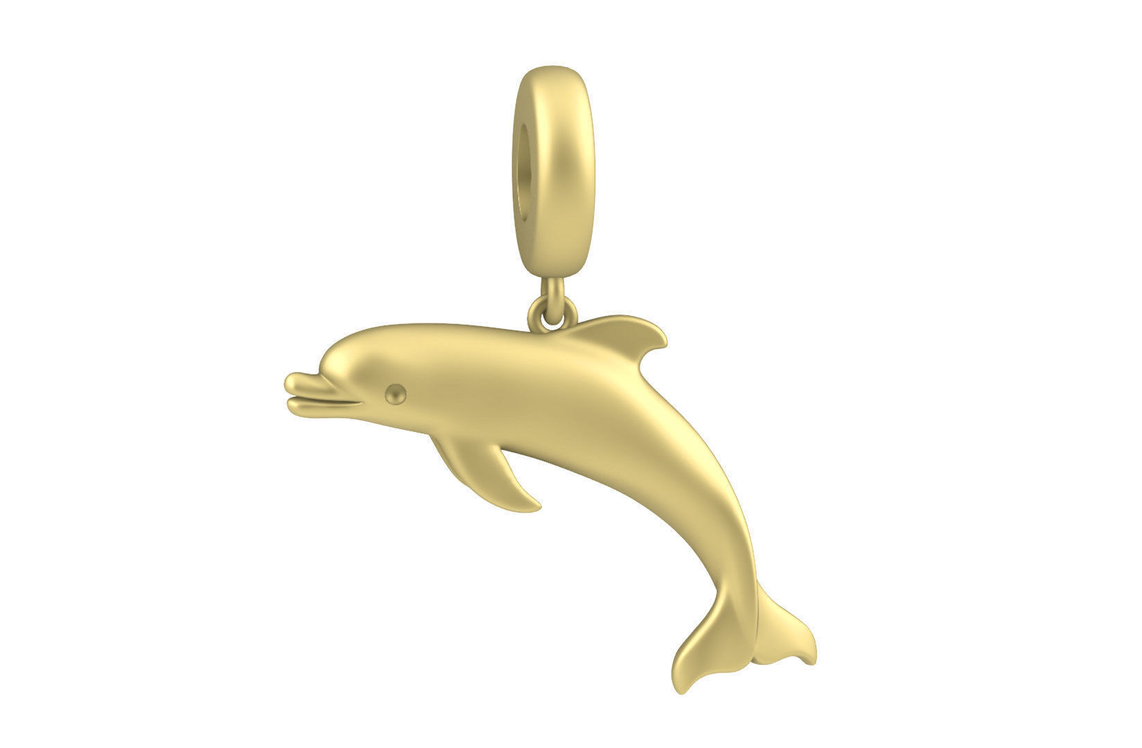 Sealives - Single Dolphin Pendant -  Style-2 - Charm 3D print model_2