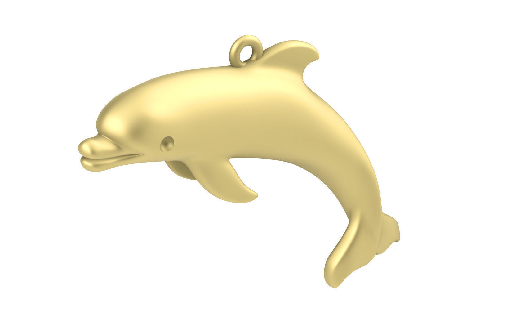 Sealives - Single Dolphin Pendant -  Style-2 - Charm 3D print model_7