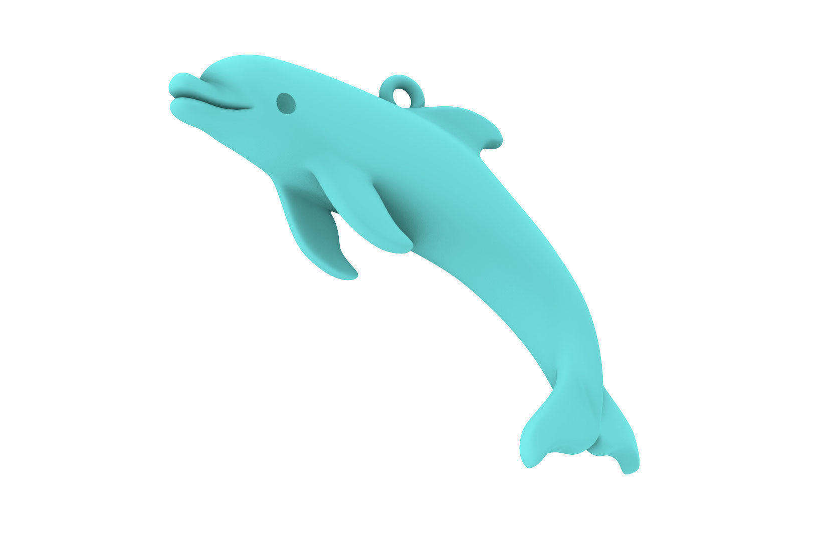 Sealives - Single Dolphin Pendant -  Style-2 - Charm 3D print model_12