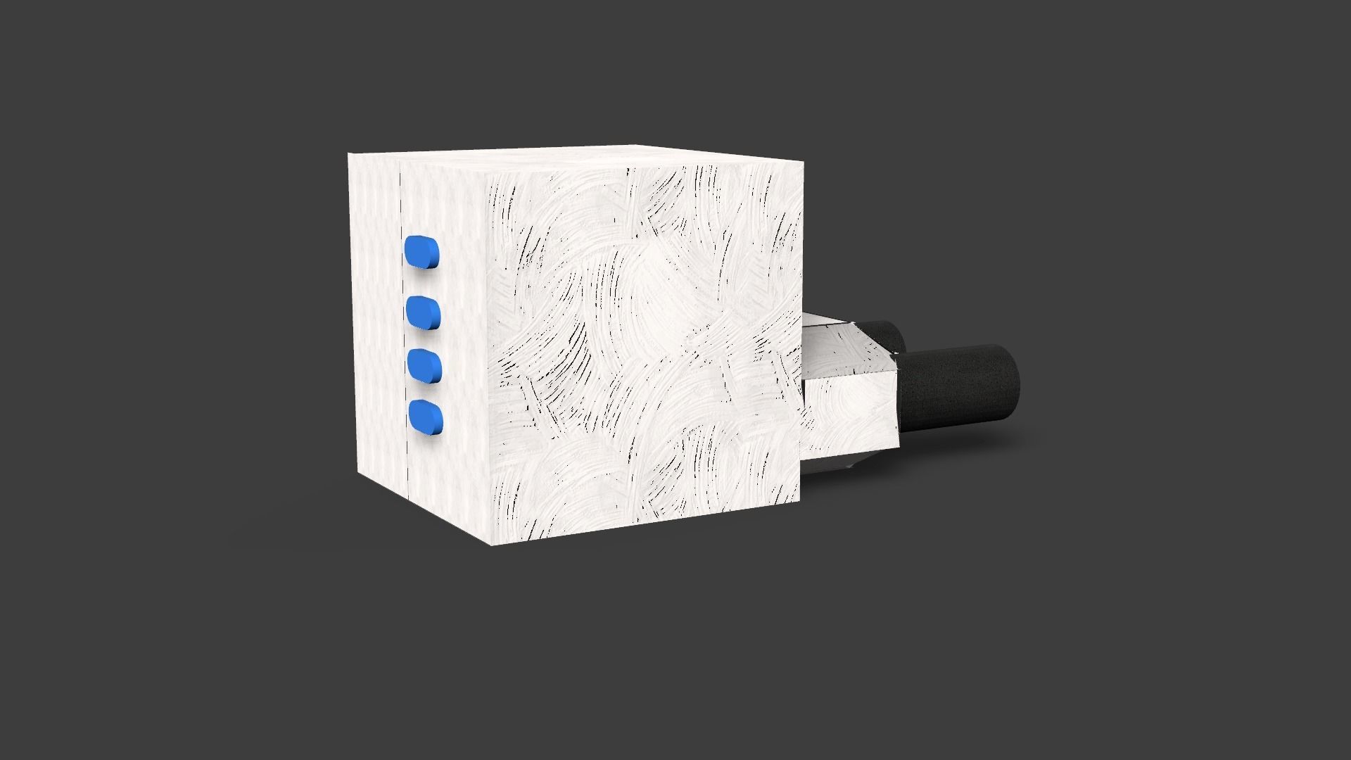 Futuristic Charger 4x usb-c Low-poly 3D model_1