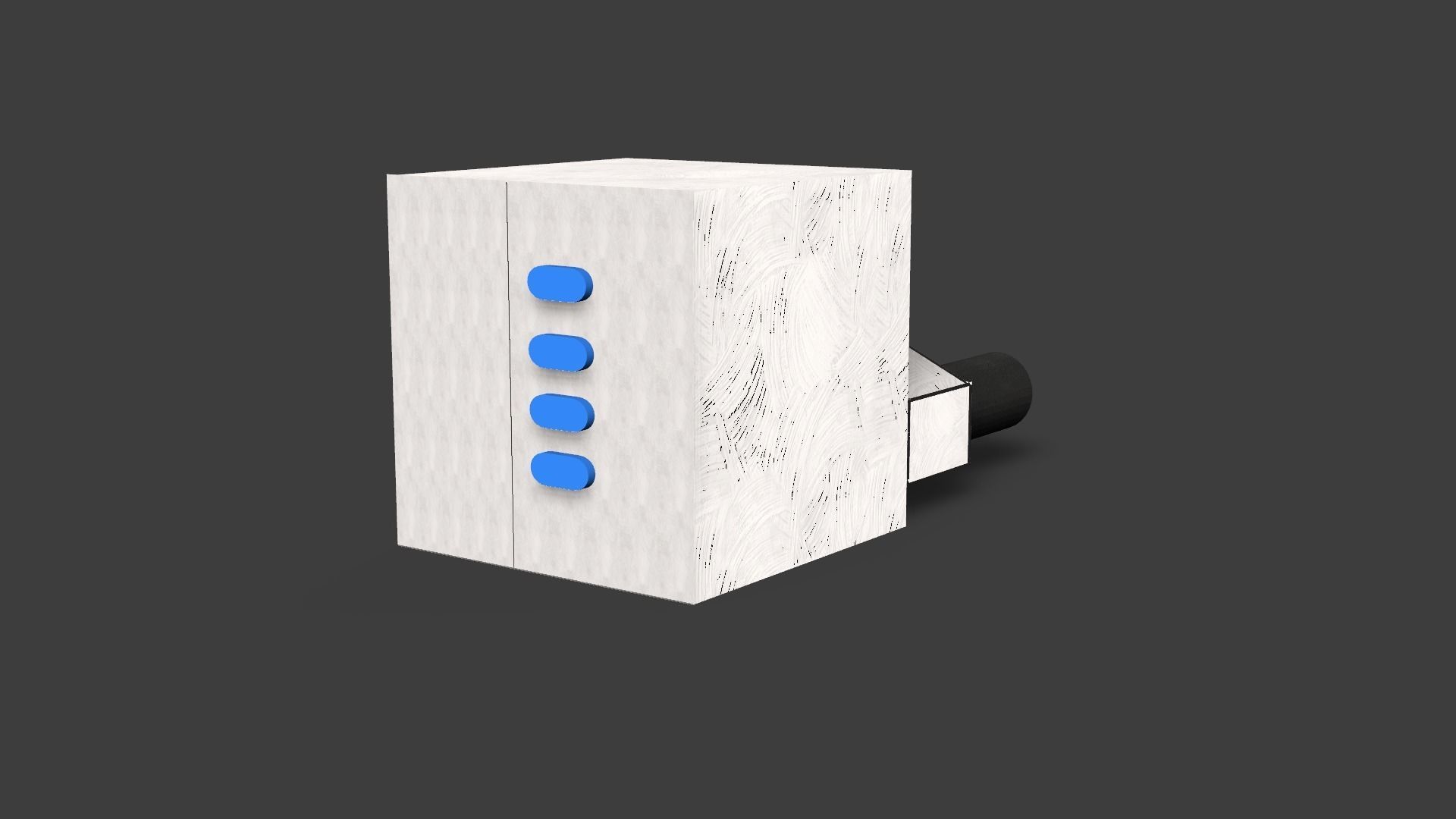 Futuristic Charger 4x usb-c Low-poly 3D model_12