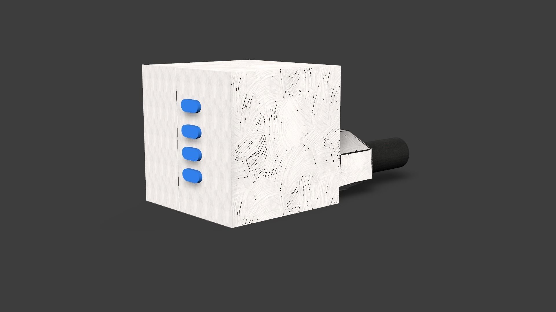 Futuristic Charger 4x usb-c Low-poly 3D model_7