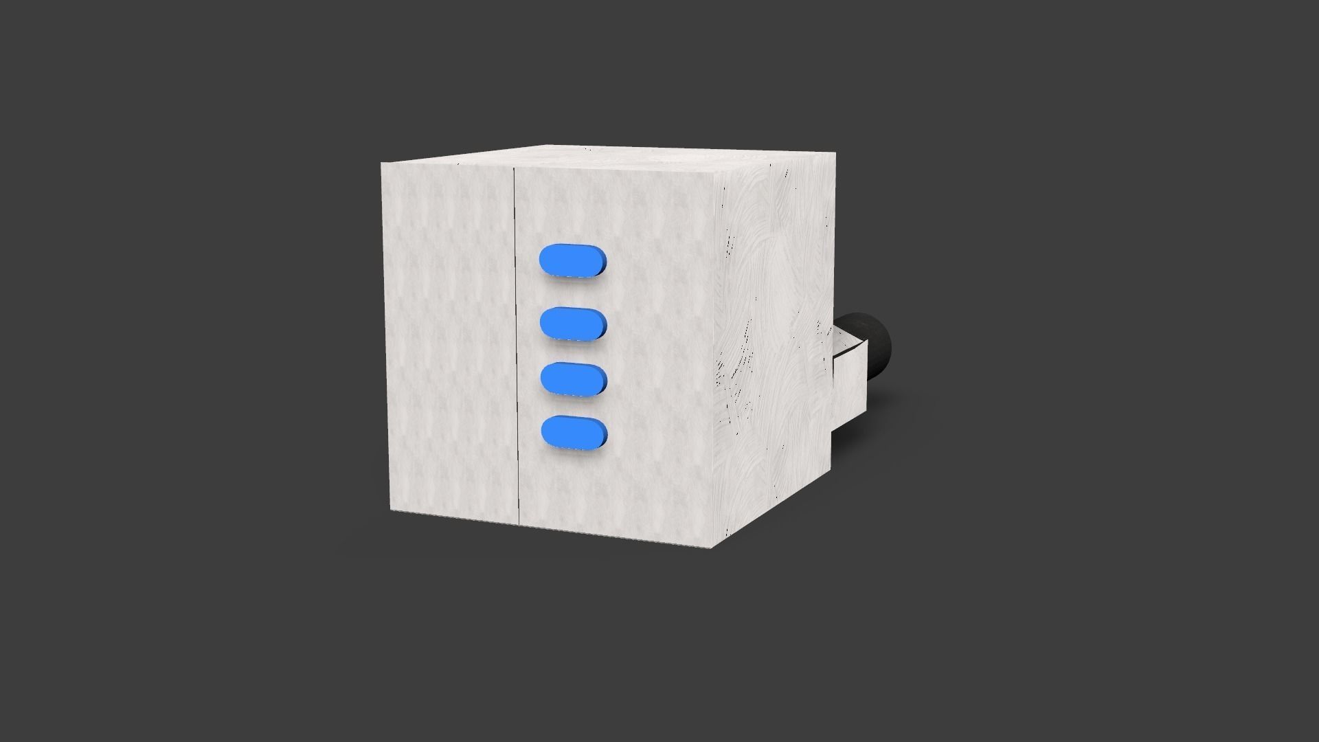 Futuristic Charger 4x usb-c Low-poly 3D model_10