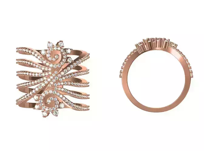 Women Wedding Engagement Ring STL JCD Details