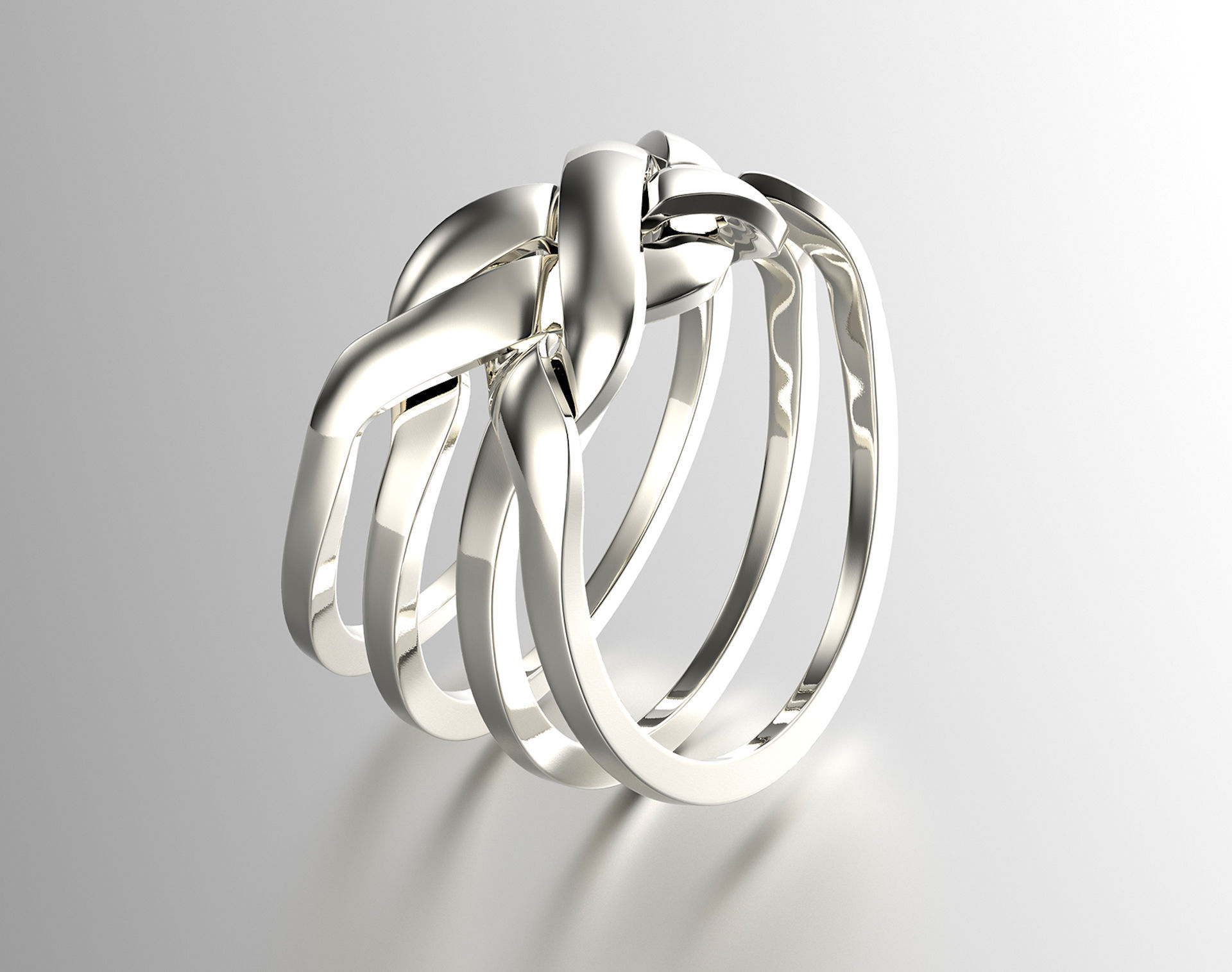 Jewelry Fashion Gold Puzzle Ring 0071 Set of Sizes Stl 3dm Fbx 3D print model_5