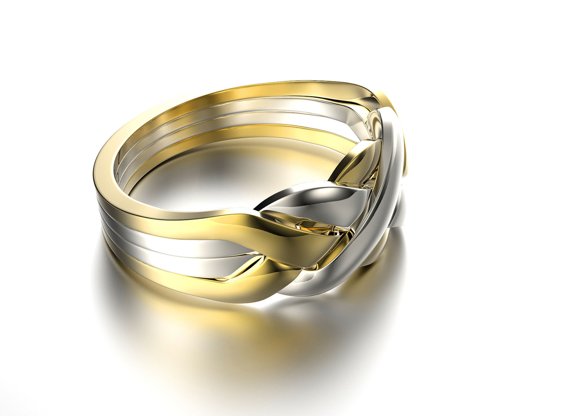 Jewelry Fashion Gold Puzzle Ring 0071 Set of Sizes Stl 3dm Fbx 3D print model_8