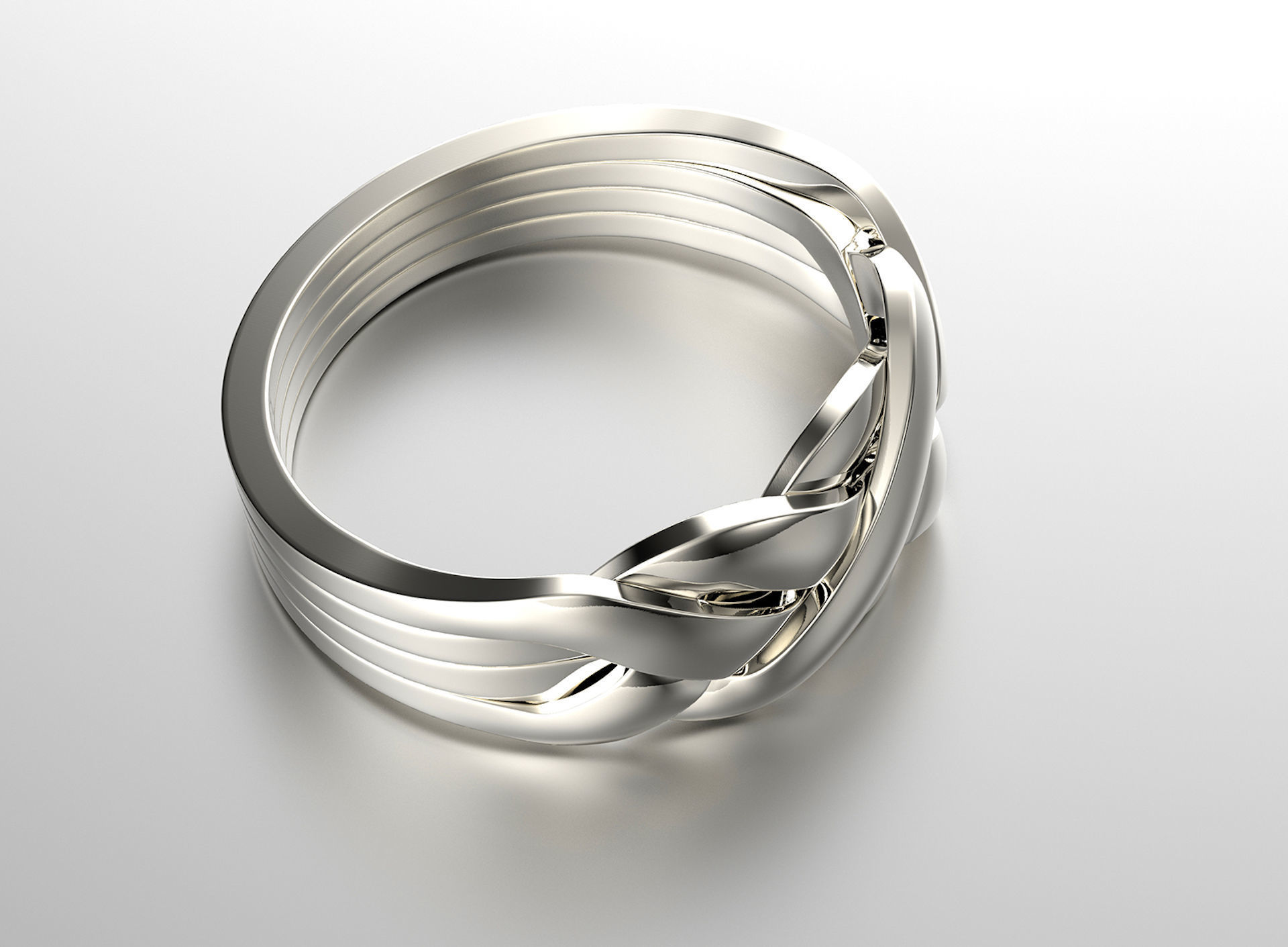 Jewelry Fashion Gold Puzzle Ring 0071 Set of Sizes Stl 3dm Fbx 3D print model_16