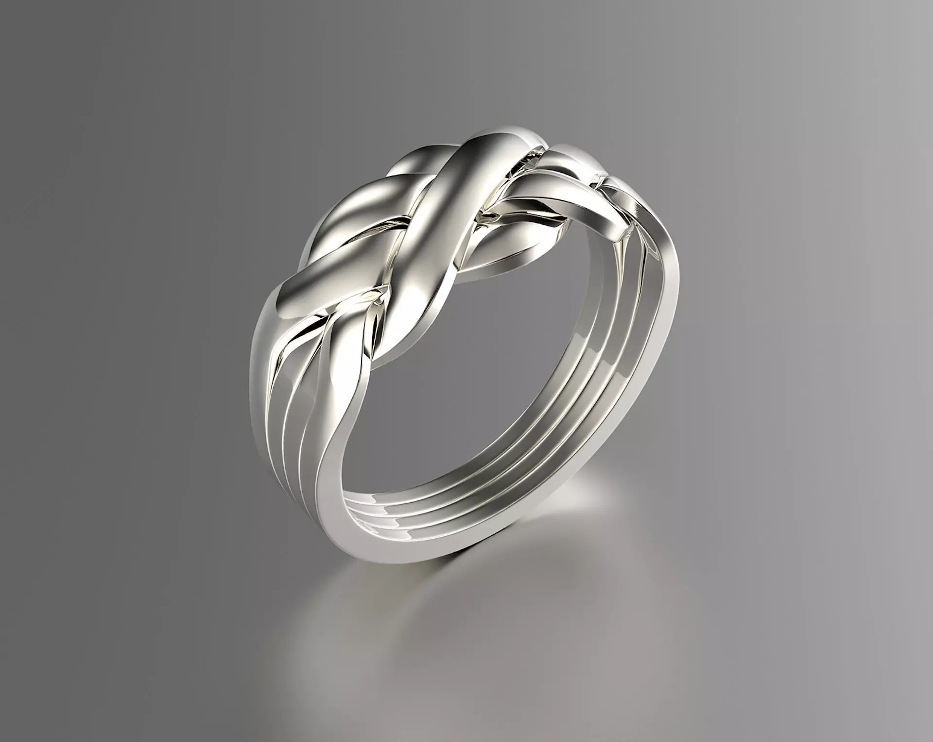 Jewelry Fashion Gold Puzzle Ring 0071 Set of Sizes Stl 3dm Fbx 3D print model_0