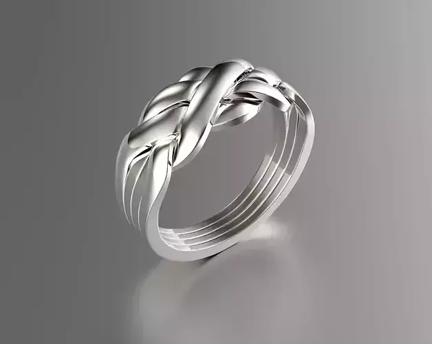 Jewelry Fashion Gold Puzzle Ring 0071 Set of Sizes Stl 3dm Fbx 3D print model
