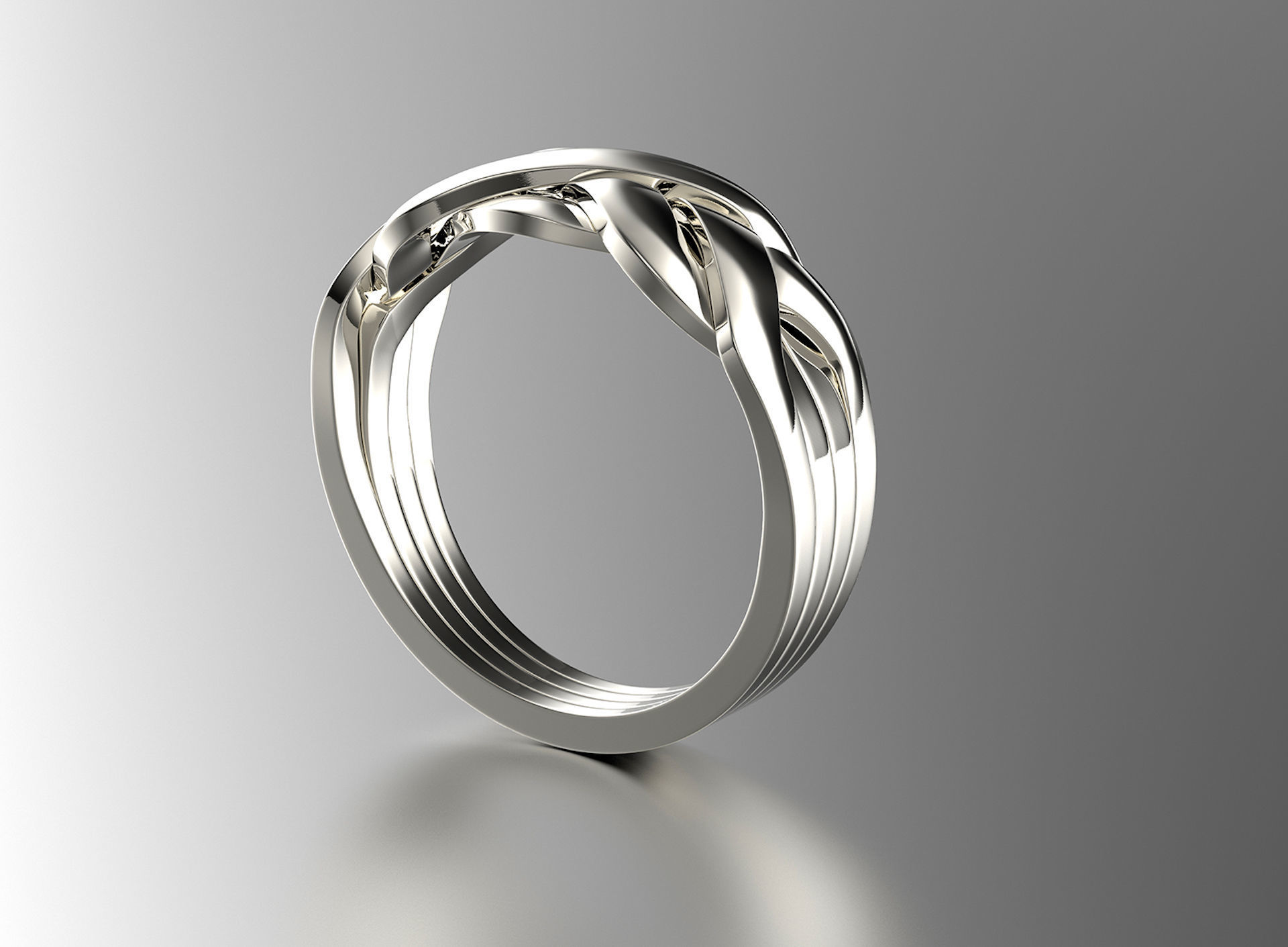 Jewelry Fashion Gold Puzzle Ring 0071 Set of Sizes Stl 3dm Fbx 3D print model_9