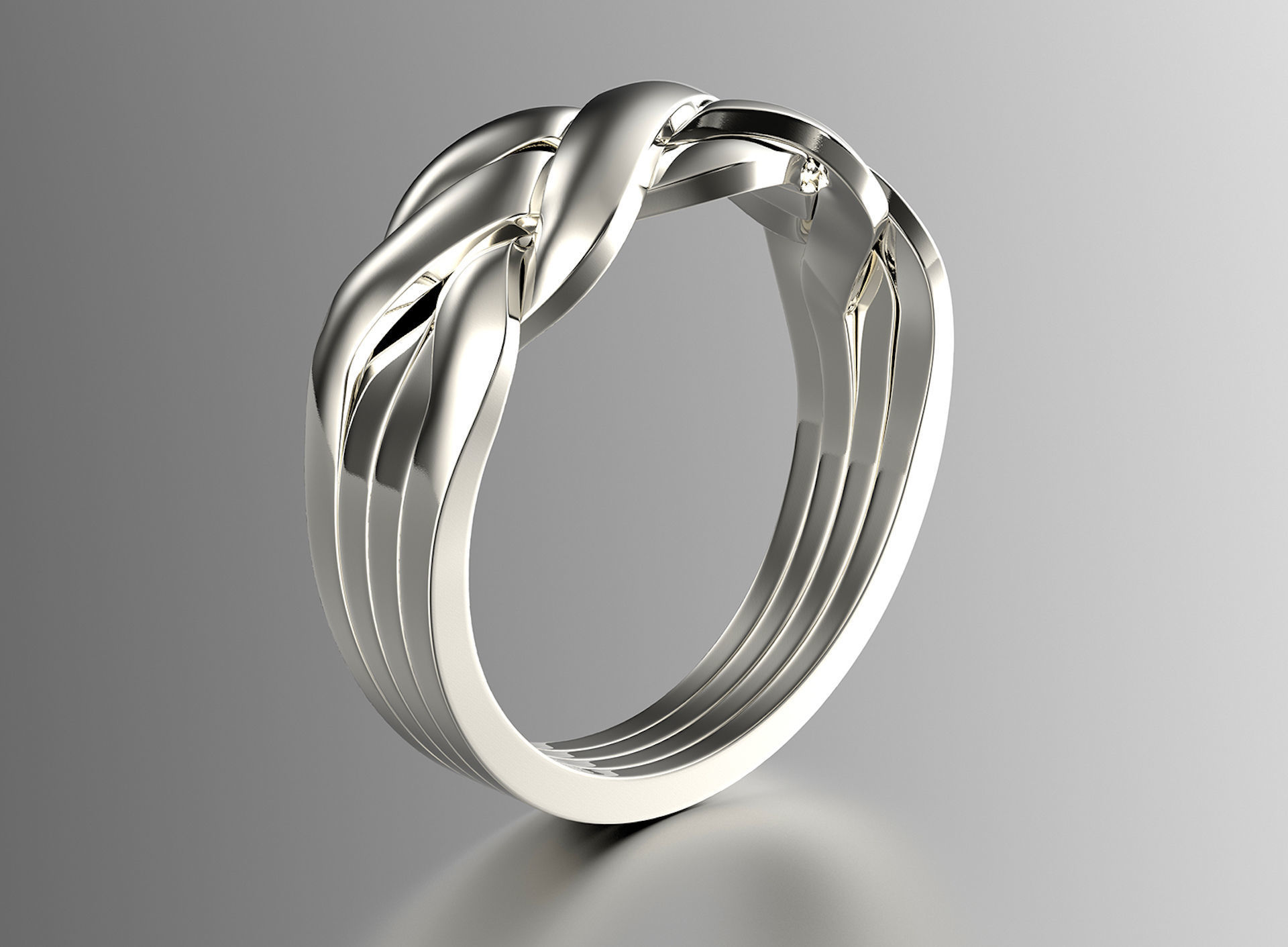 Jewelry Fashion Gold Puzzle Ring 0071 Set of Sizes Stl 3dm Fbx 3D print model_2