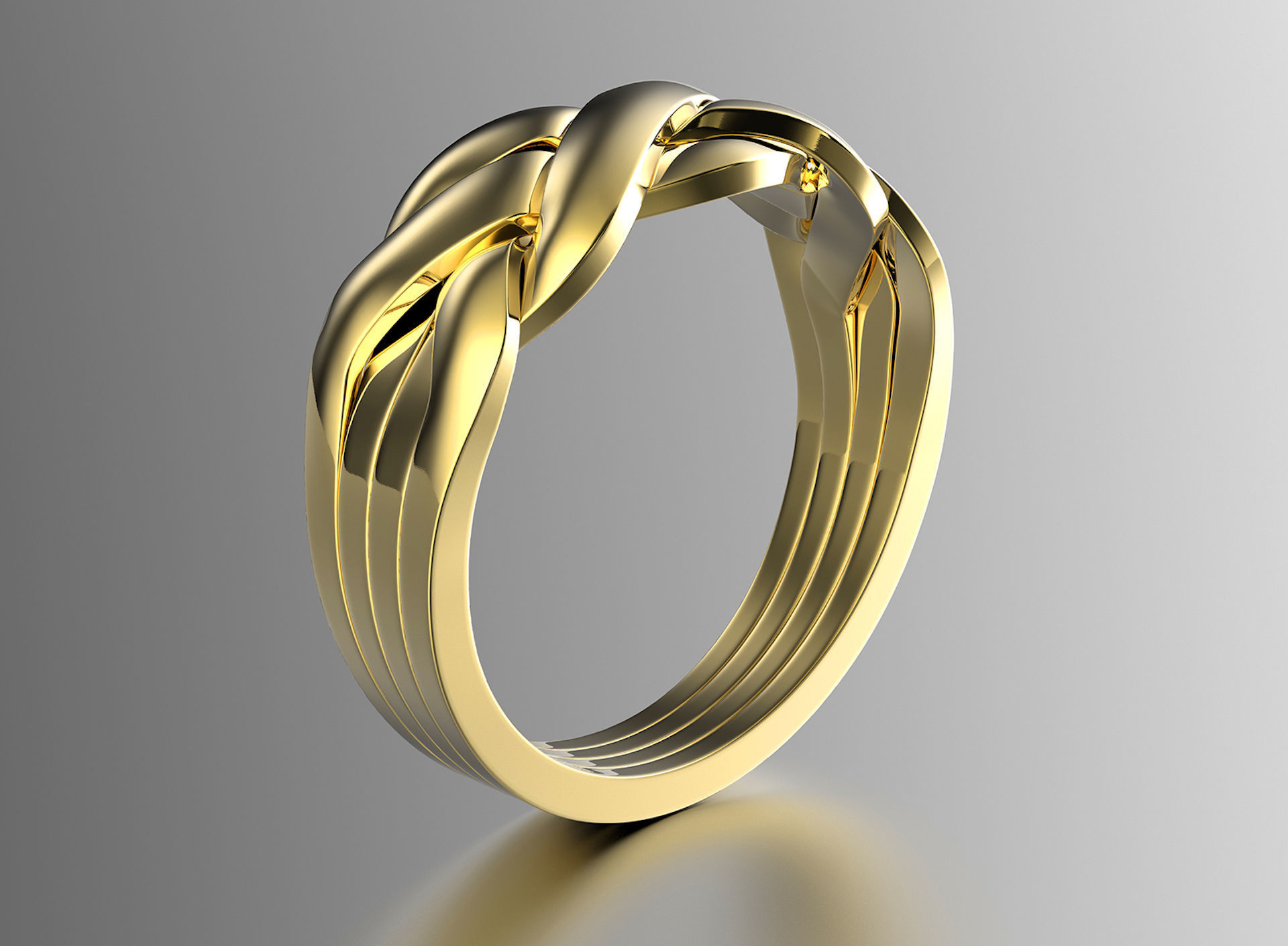 Jewelry Fashion Gold Puzzle Ring 0071 Set of Sizes Stl 3dm Fbx 3D print model_14